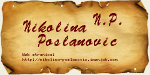 Nikolina Poslanović vizit kartica